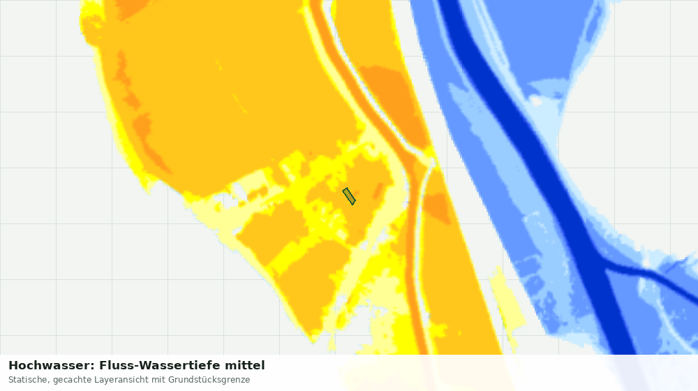 Statische Kartenansicht: Hochwasser: Fluss-Wassertiefe mittel
