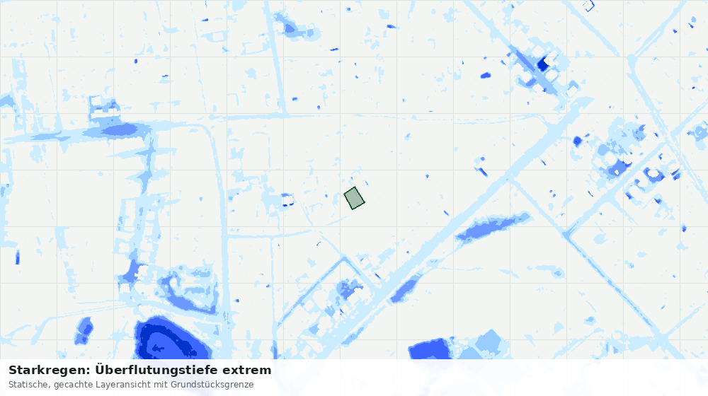 Statische Kartenansicht: Starkregen: Überflutungstiefe extrem