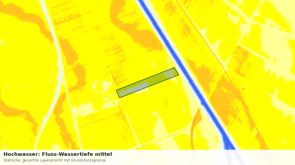 Statische Kartenansicht: Hochwasser: Fluss-Wassertiefe mittel