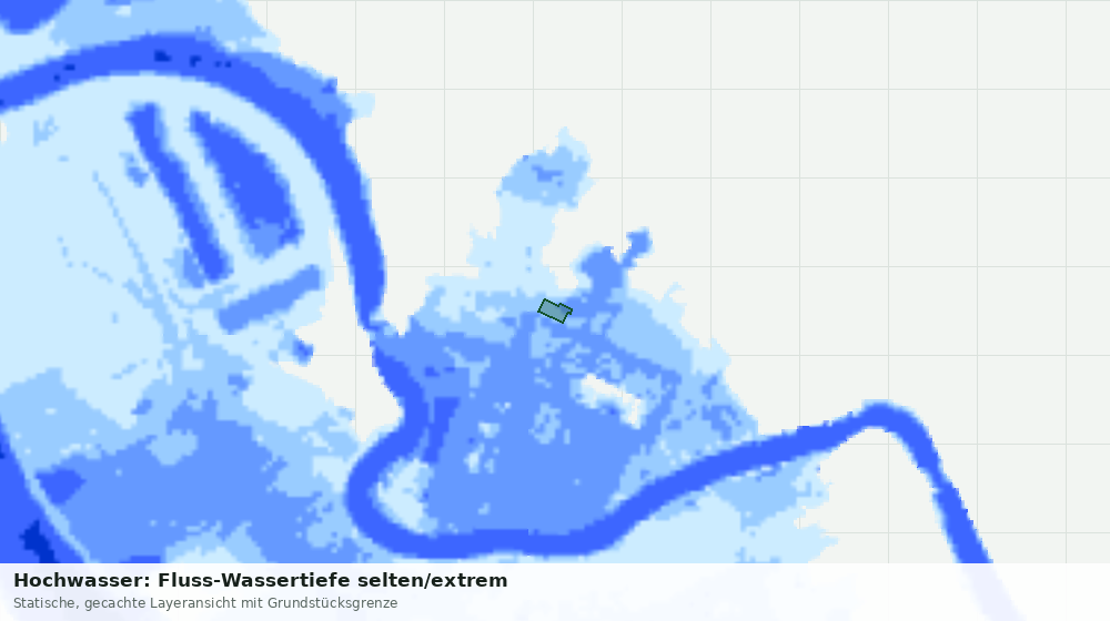 Statische Kartenansicht: Hochwasser: Fluss-Wassertiefe selten/extrem