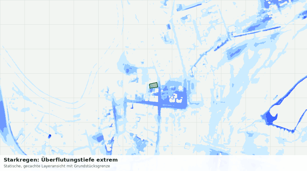 Statische Kartenansicht: Starkregen: Überflutungstiefe extrem