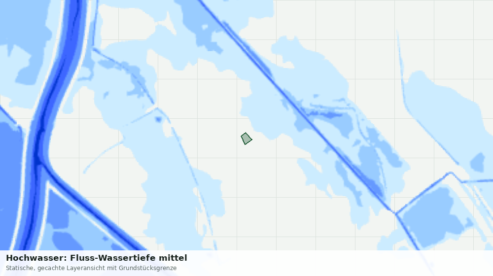 Statische Kartenansicht: Hochwasser: Fluss-Wassertiefe mittel