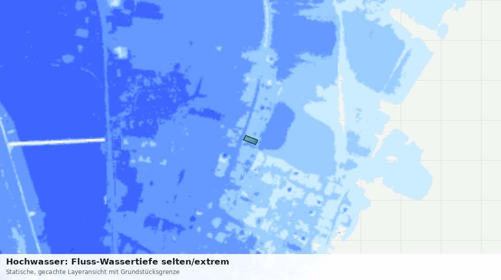 Statische Kartenansicht: Hochwasser: Fluss-Wassertiefe selten/extrem