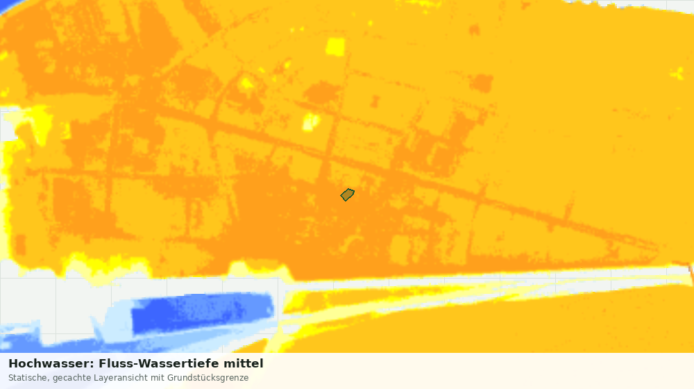 Statische Kartenansicht: Hochwasser: Fluss-Wassertiefe mittel