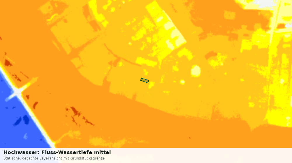 Statische Kartenansicht: Hochwasser: Fluss-Wassertiefe mittel