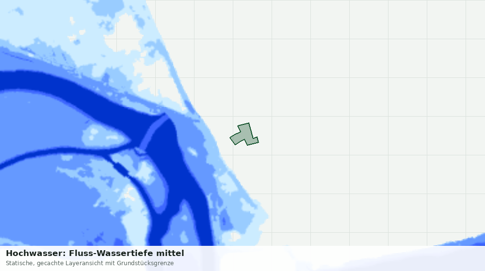 Statische Kartenansicht: Hochwasser: Fluss-Wassertiefe mittel