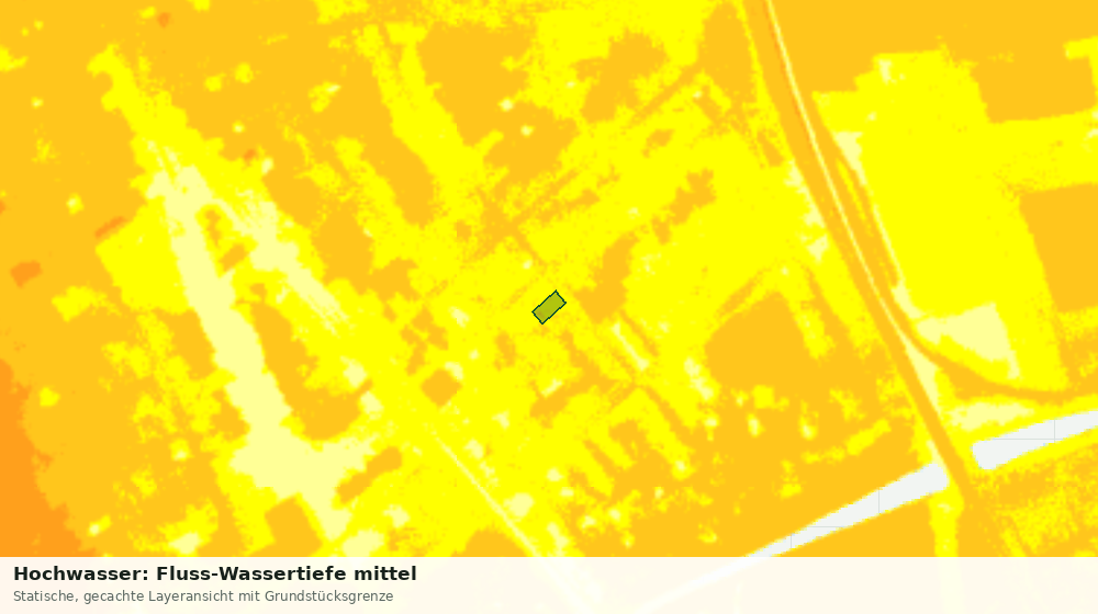 Statische Kartenansicht: Hochwasser: Fluss-Wassertiefe mittel