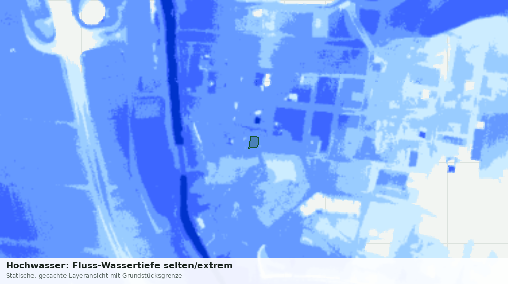 Statische Kartenansicht: Hochwasser: Fluss-Wassertiefe selten/extrem