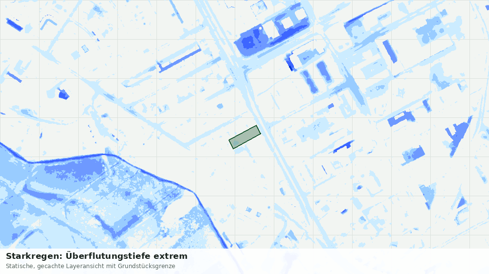 Statische Kartenansicht: Starkregen: Überflutungstiefe extrem