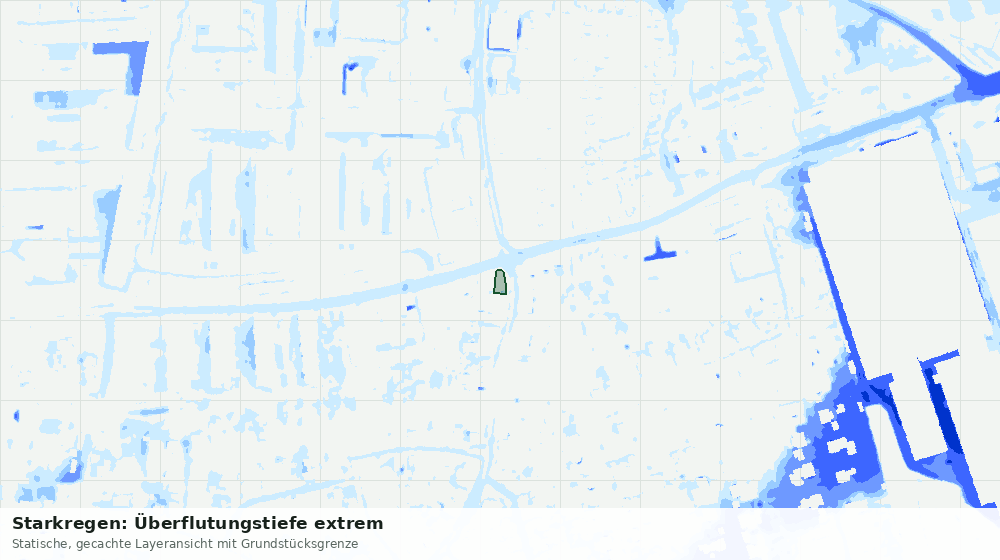 Statische Kartenansicht: Starkregen: Überflutungstiefe extrem