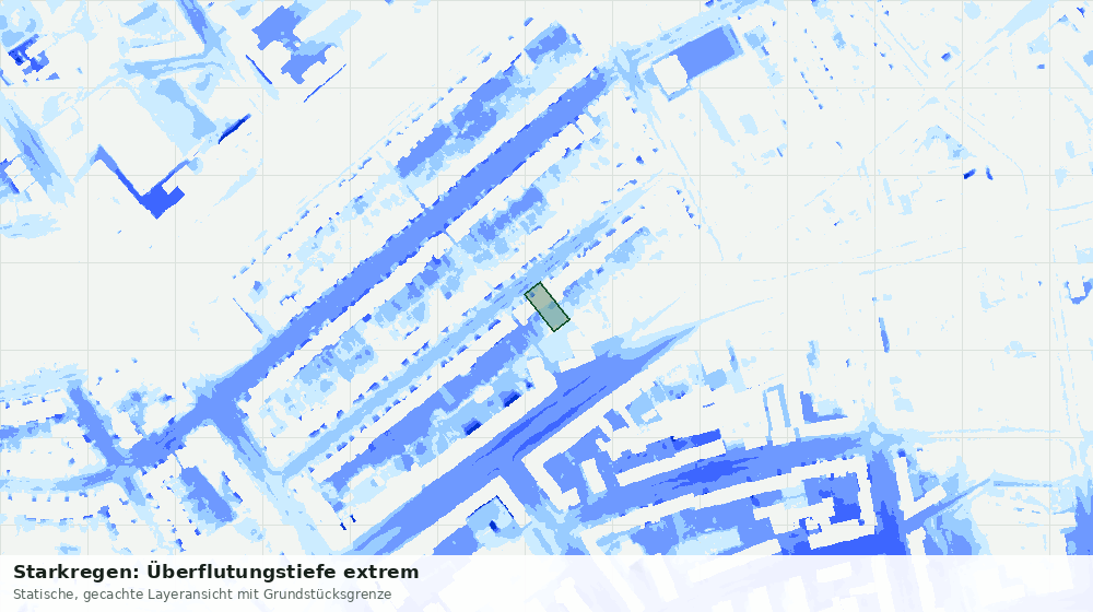 Statische Kartenansicht: Starkregen: Überflutungstiefe extrem