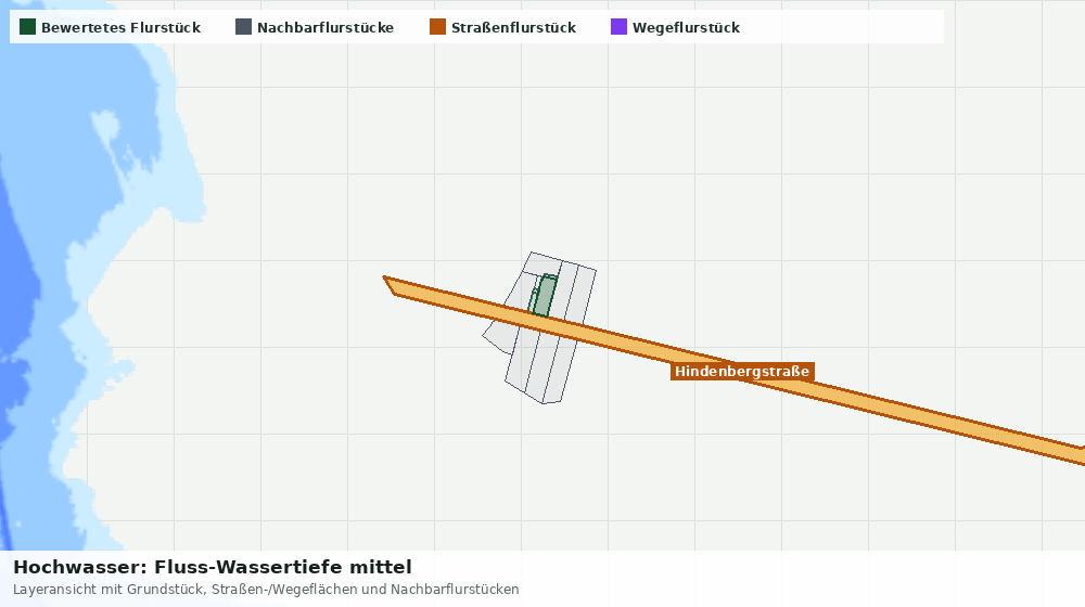 Statische Kartenansicht: Hochwasser: Fluss-Wassertiefe mittel