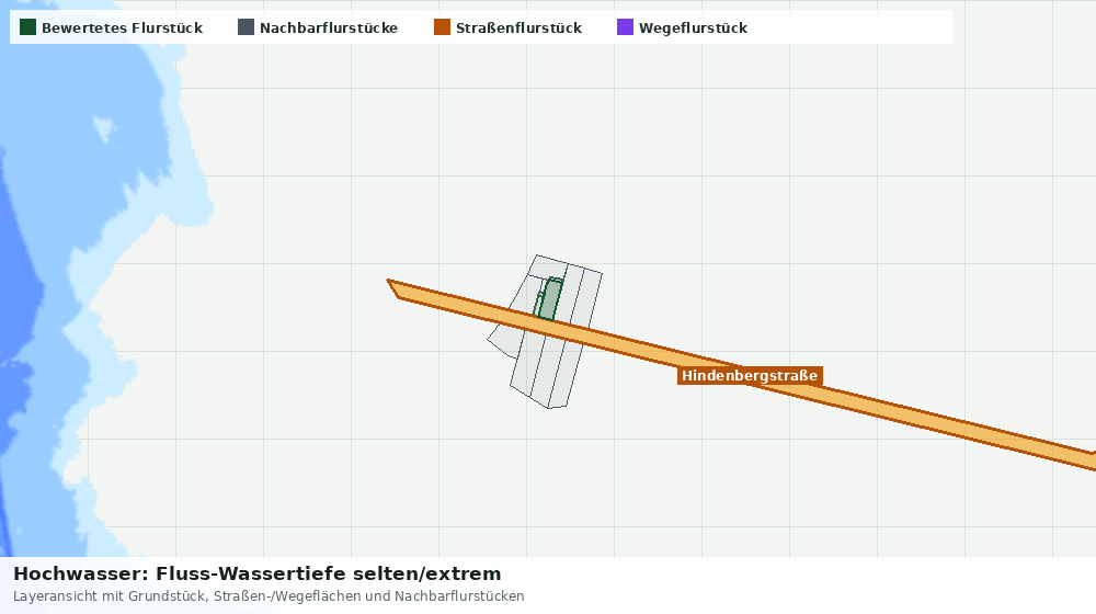 Statische Kartenansicht: Hochwasser: Fluss-Wassertiefe selten/extrem