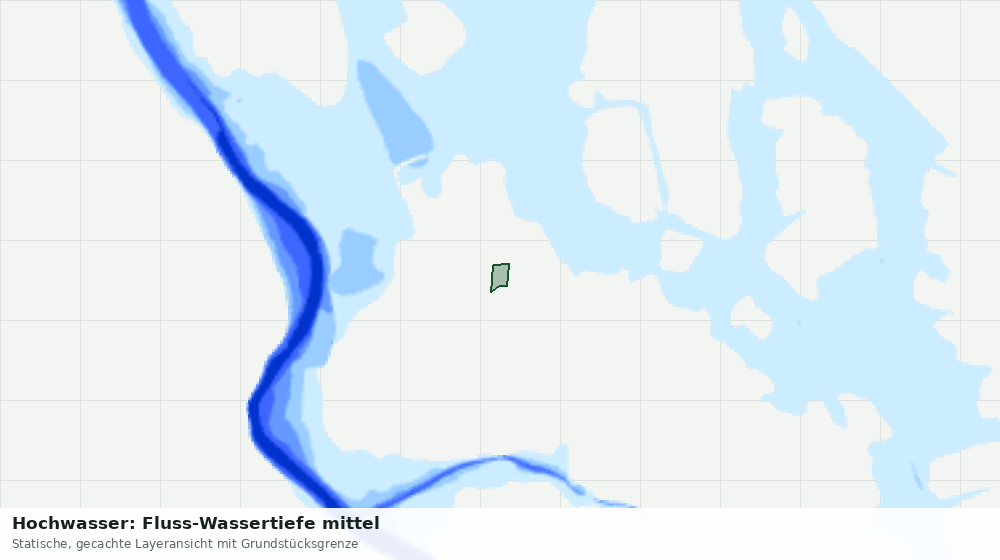 Statische Kartenansicht: Hochwasser: Fluss-Wassertiefe mittel