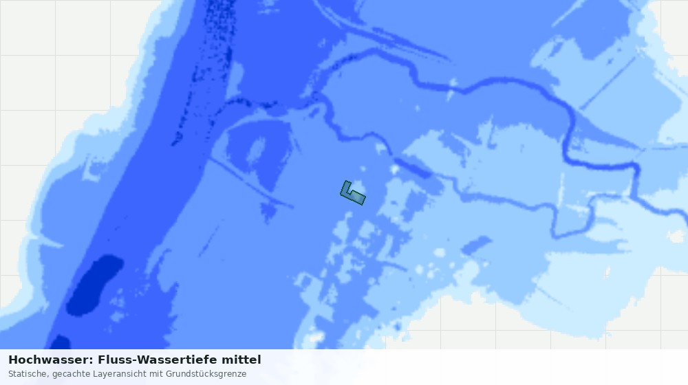 Statische Kartenansicht: Hochwasser: Fluss-Wassertiefe mittel
