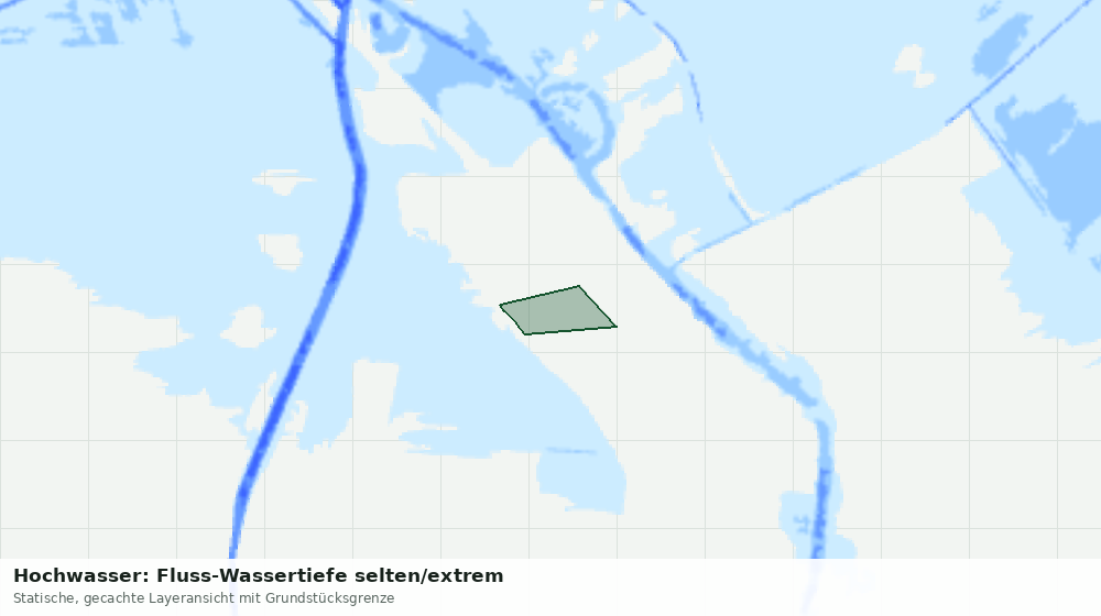 Statische Kartenansicht: Hochwasser: Fluss-Wassertiefe selten/extrem