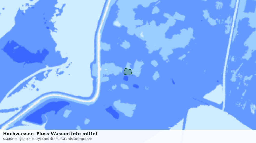 Statische Kartenansicht: Hochwasser: Fluss-Wassertiefe mittel