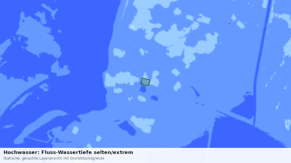 Statische Kartenansicht: Hochwasser: Fluss-Wassertiefe selten/extrem