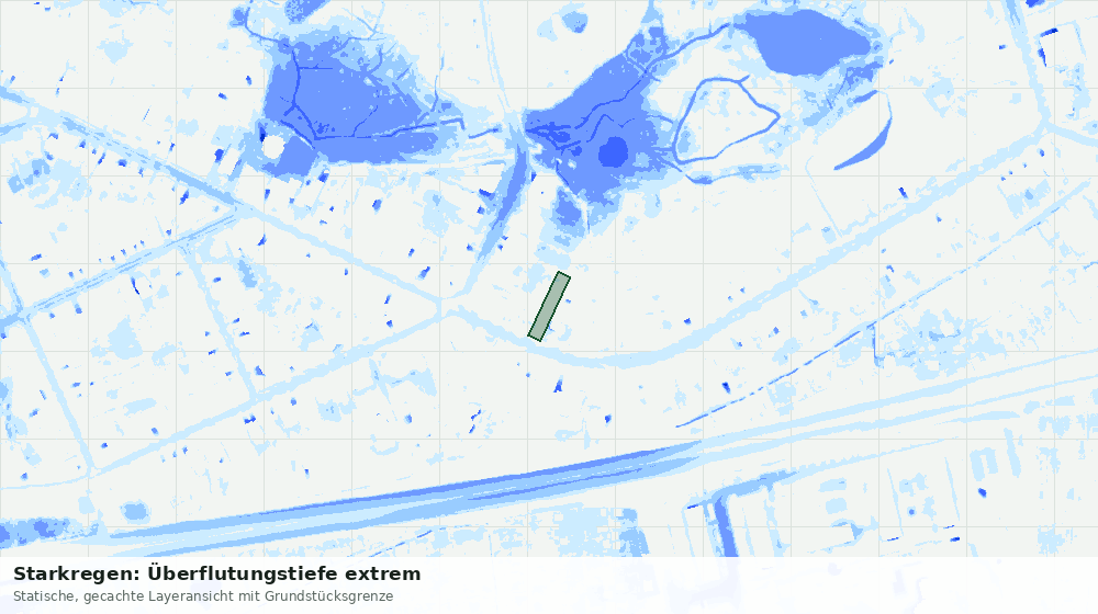 Statische Kartenansicht: Starkregen: Überflutungstiefe extrem