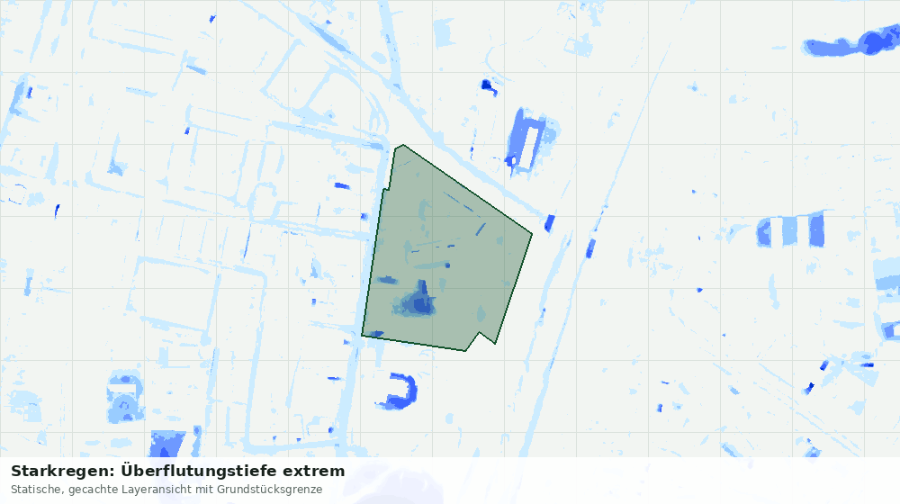 Statische Kartenansicht: Starkregen: Überflutungstiefe extrem