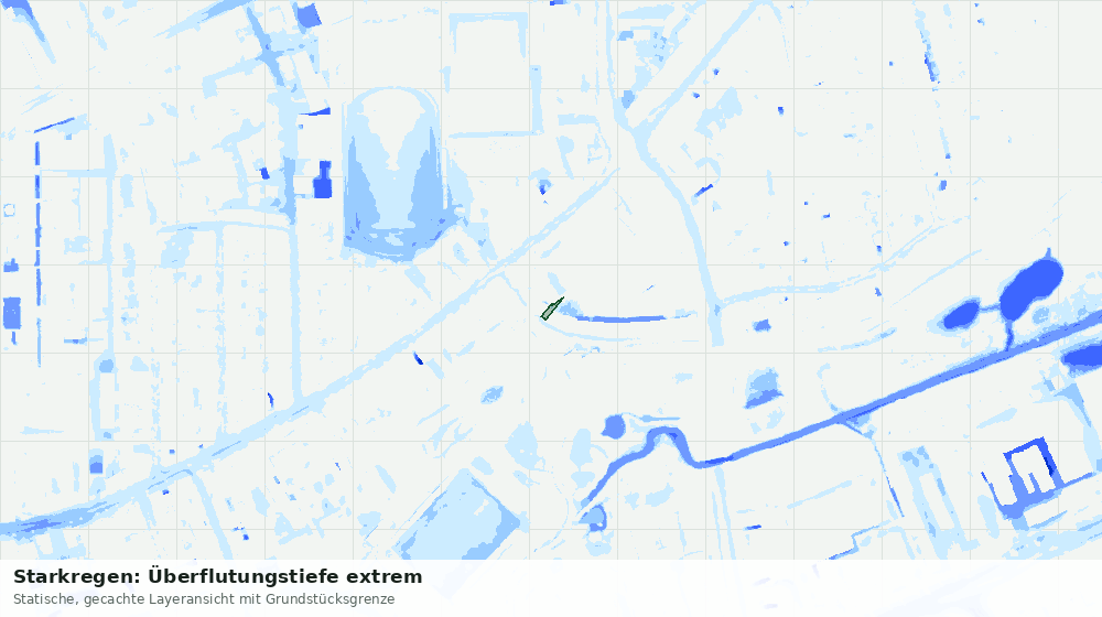 Statische Kartenansicht: Starkregen: Überflutungstiefe extrem