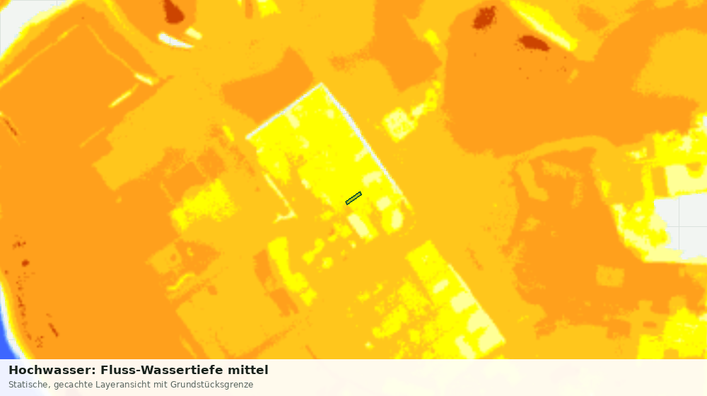 Statische Kartenansicht: Hochwasser: Fluss-Wassertiefe mittel