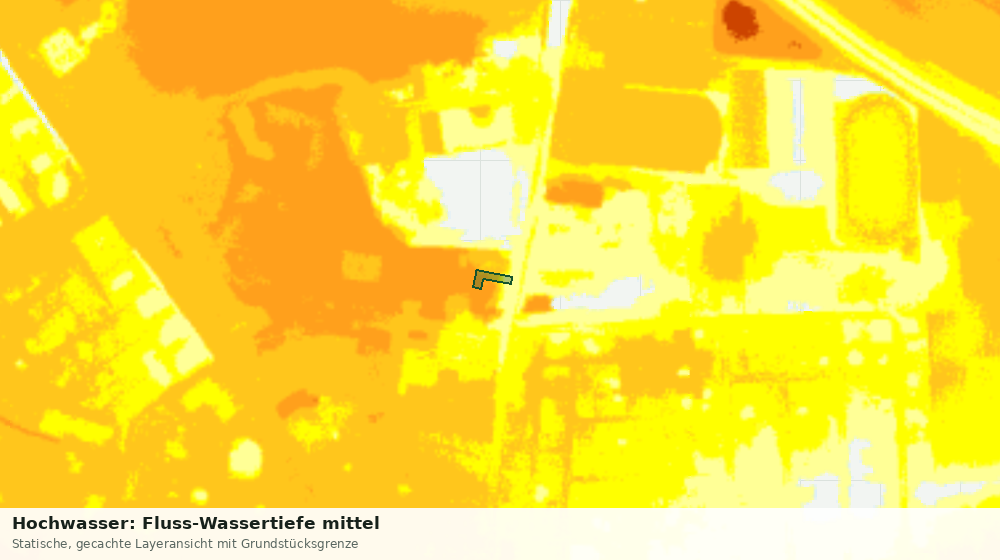Statische Kartenansicht: Hochwasser: Fluss-Wassertiefe mittel