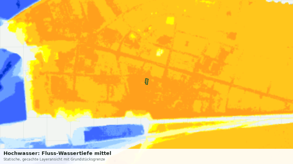 Statische Kartenansicht: Hochwasser: Fluss-Wassertiefe mittel