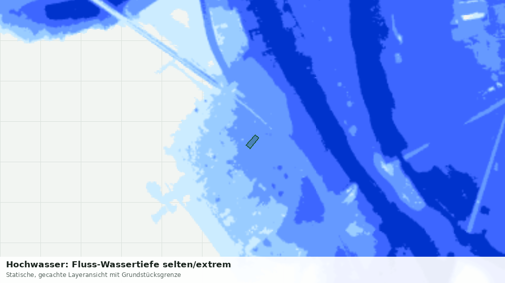 Statische Kartenansicht: Hochwasser: Fluss-Wassertiefe selten/extrem