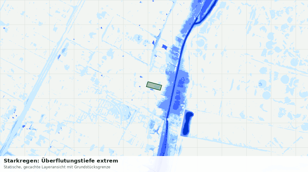 Statische Kartenansicht: Starkregen: Überflutungstiefe extrem