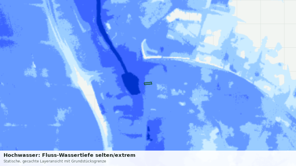 Statische Kartenansicht: Hochwasser: Fluss-Wassertiefe selten/extrem