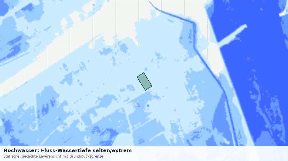Statische Kartenansicht: Hochwasser: Fluss-Wassertiefe selten/extrem