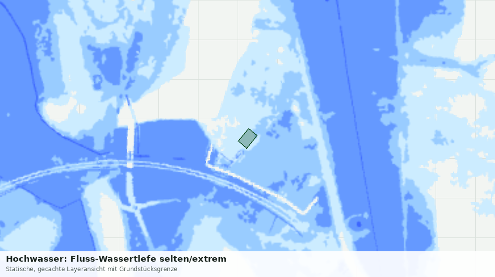 Statische Kartenansicht: Hochwasser: Fluss-Wassertiefe selten/extrem