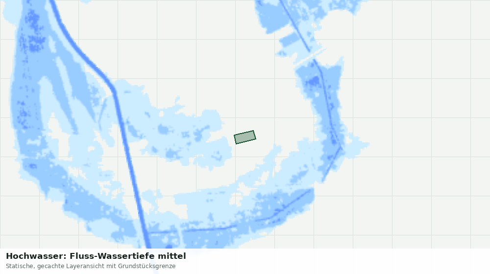 Statische Kartenansicht: Hochwasser: Fluss-Wassertiefe mittel