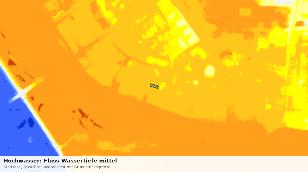 Statische Kartenansicht: Hochwasser: Fluss-Wassertiefe mittel