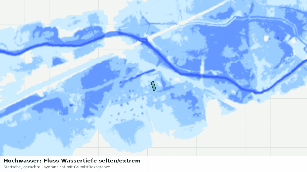Statische Kartenansicht: Hochwasser: Fluss-Wassertiefe selten/extrem