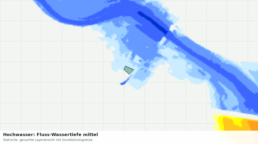 Statische Kartenansicht: Hochwasser: Fluss-Wassertiefe mittel