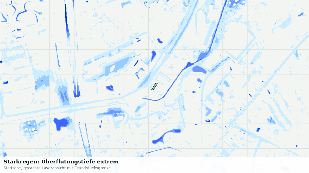 Statische Kartenansicht: Starkregen: Überflutungstiefe extrem