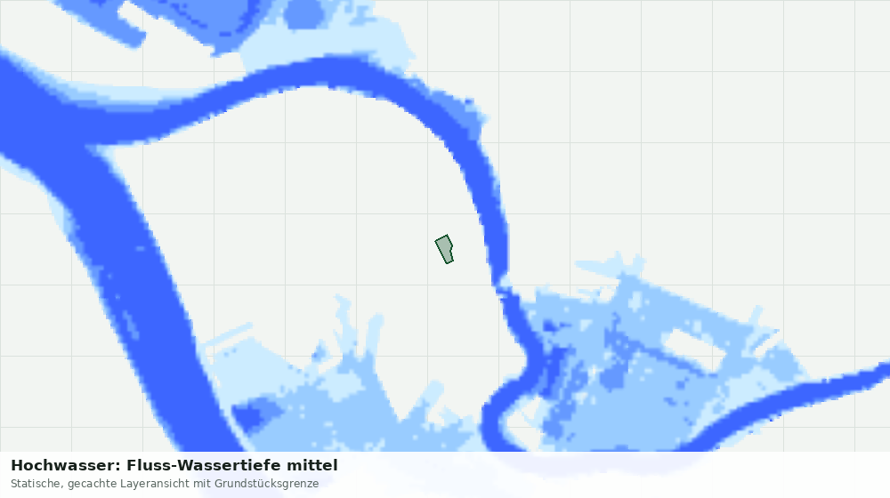 Statische Kartenansicht: Hochwasser: Fluss-Wassertiefe mittel