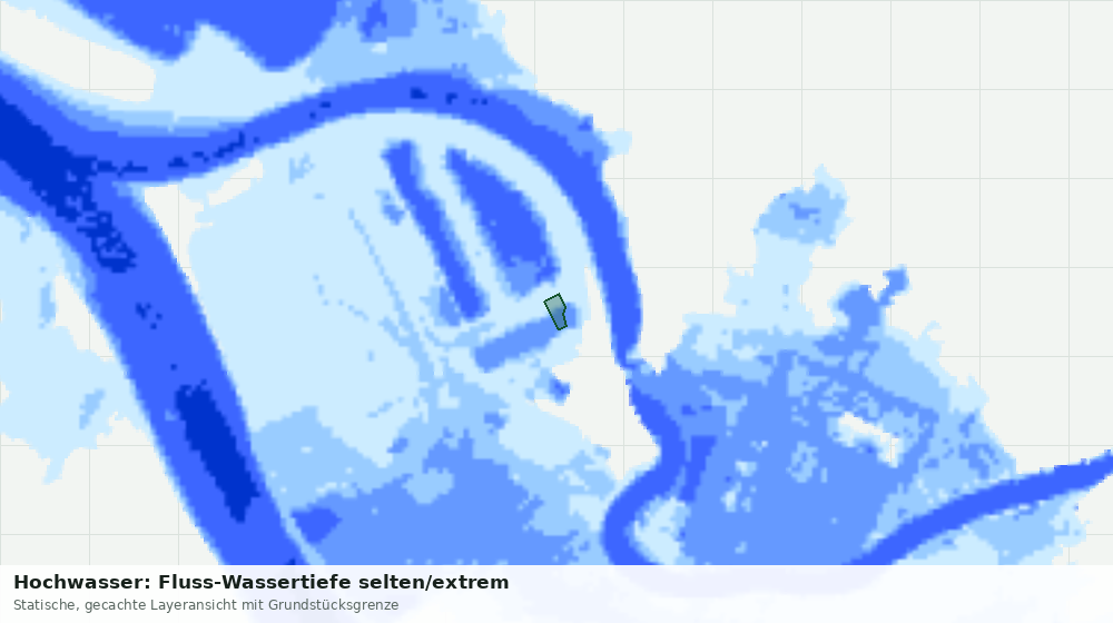 Statische Kartenansicht: Hochwasser: Fluss-Wassertiefe selten/extrem