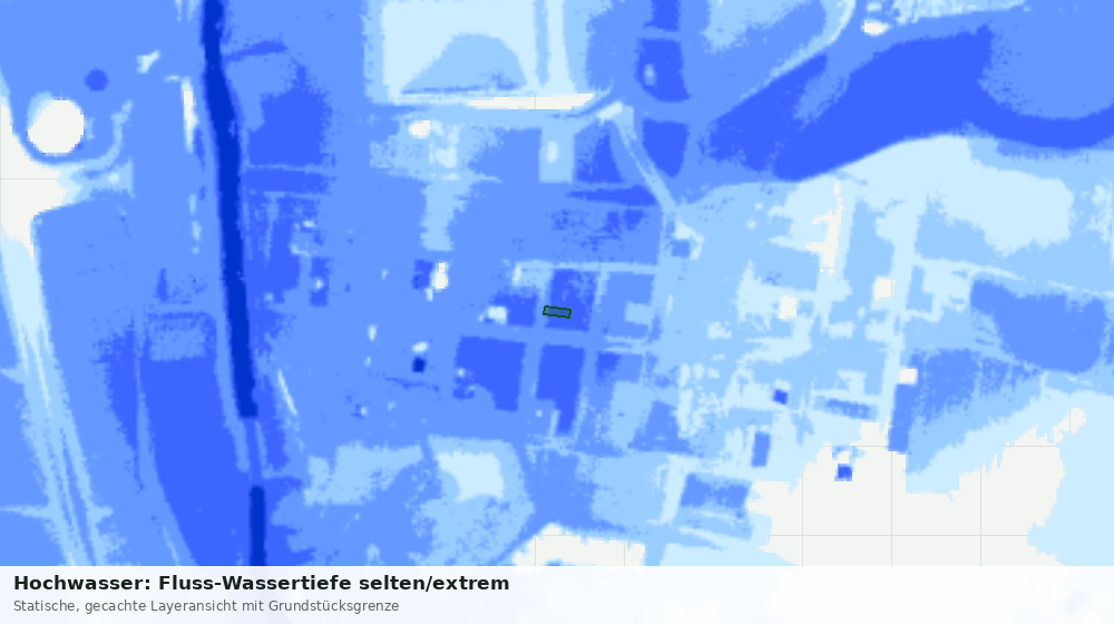 Statische Kartenansicht: Hochwasser: Fluss-Wassertiefe selten/extrem