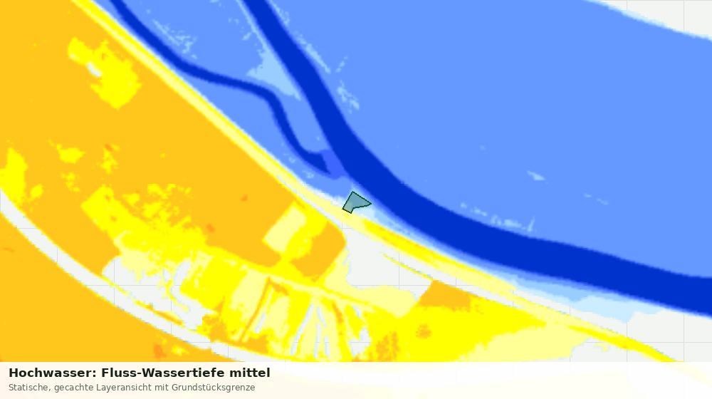 Statische Kartenansicht: Hochwasser: Fluss-Wassertiefe mittel