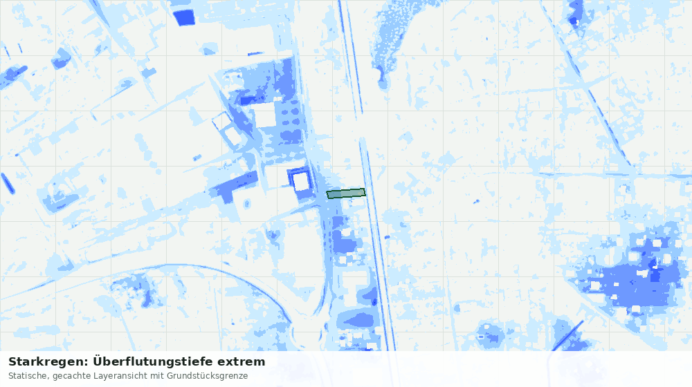 Statische Kartenansicht: Starkregen: Überflutungstiefe extrem