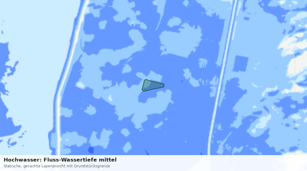 Statische Kartenansicht: Hochwasser: Fluss-Wassertiefe mittel