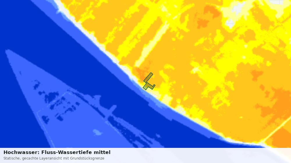 Statische Kartenansicht: Hochwasser: Fluss-Wassertiefe mittel