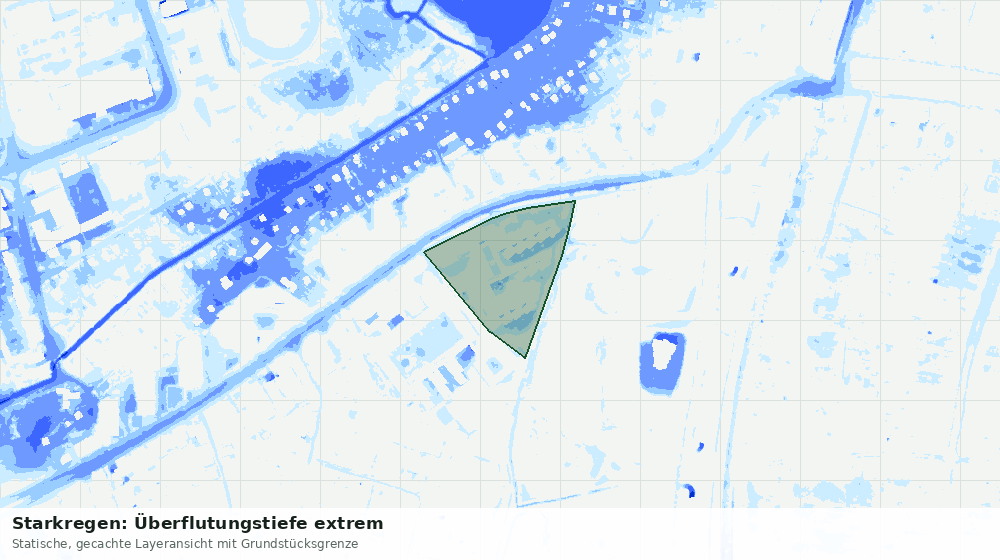 Statische Kartenansicht: Starkregen: Überflutungstiefe extrem