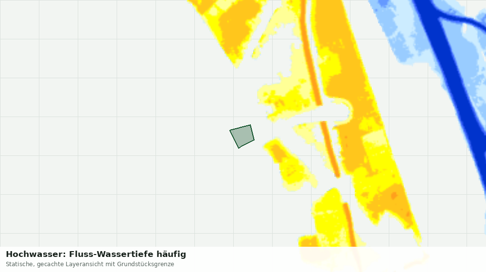 Statische Kartenansicht: Hochwasser: Fluss-Wassertiefe häufig