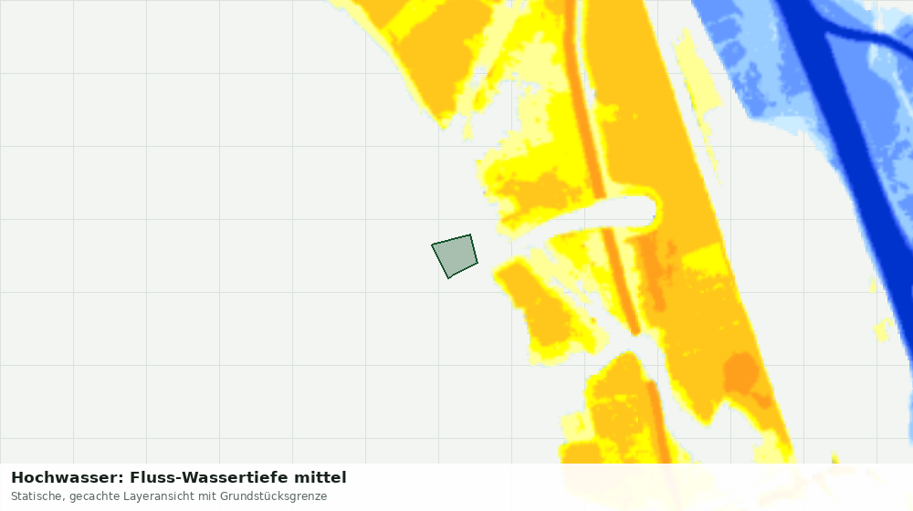 Statische Kartenansicht: Hochwasser: Fluss-Wassertiefe mittel