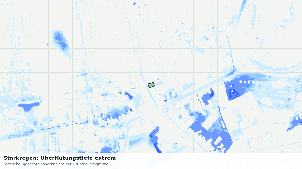 Statische Kartenansicht: Starkregen: Überflutungstiefe extrem