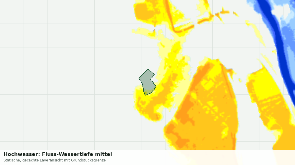 Statische Kartenansicht: Hochwasser: Fluss-Wassertiefe mittel